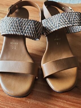 Italian Shoemakers Tan/Brown Woven Strap Sandals
